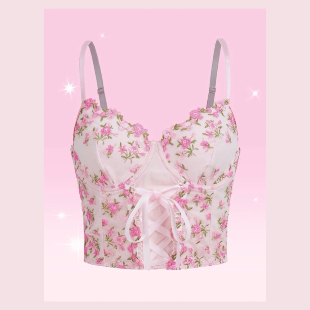 Bustier Crop Top with Ribbon Detail